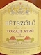 Hétszolo Tokaj Aszú 5 Puttonyos - label